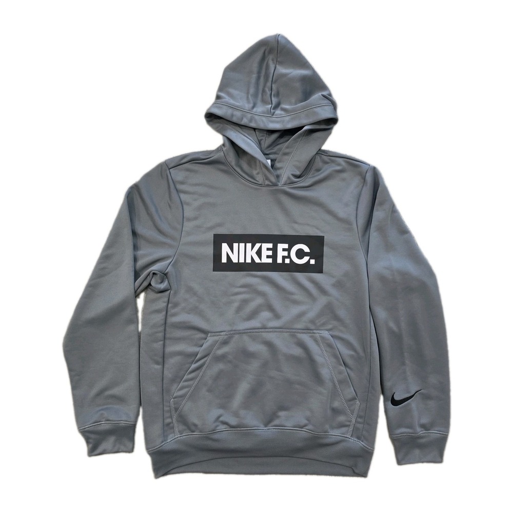 Nike F.C. Dri-FIT Libero Men's Medium Soccer Hoodie Sweatshirt Cool Gray